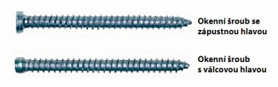 Okenní šroub 7,5 x 52 mm